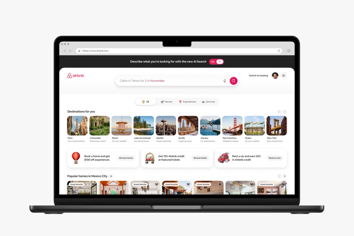 Airbnb lança busca por voz e texto com IA e resumos comparativos