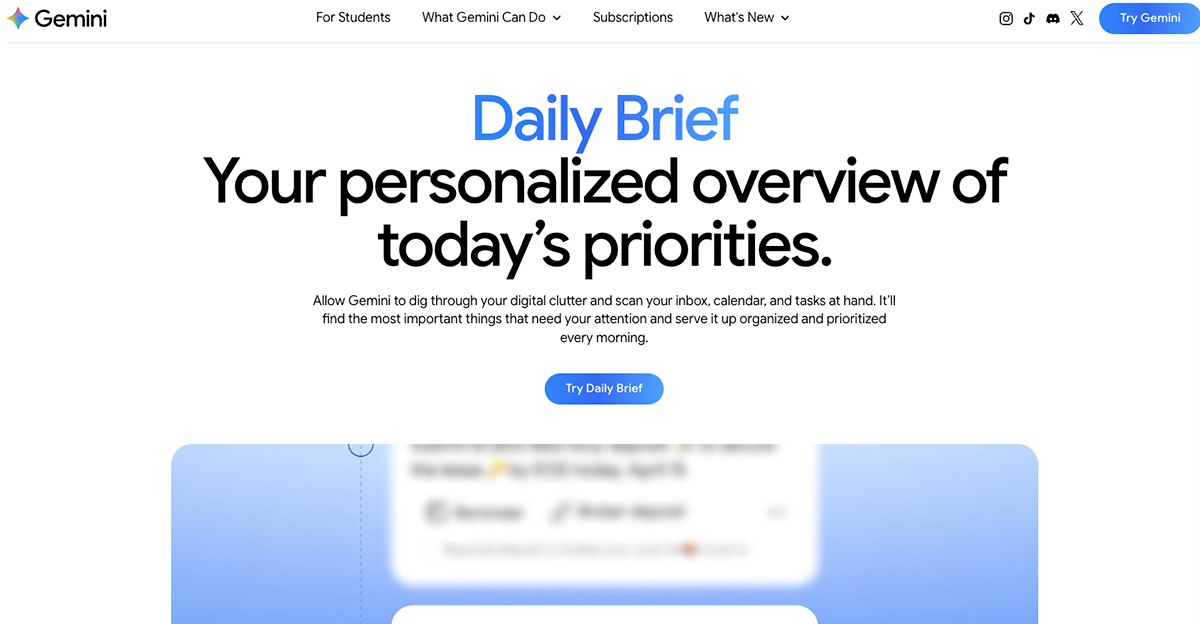 Gemini expande recurso Daily Brief para resumos diários automáticos